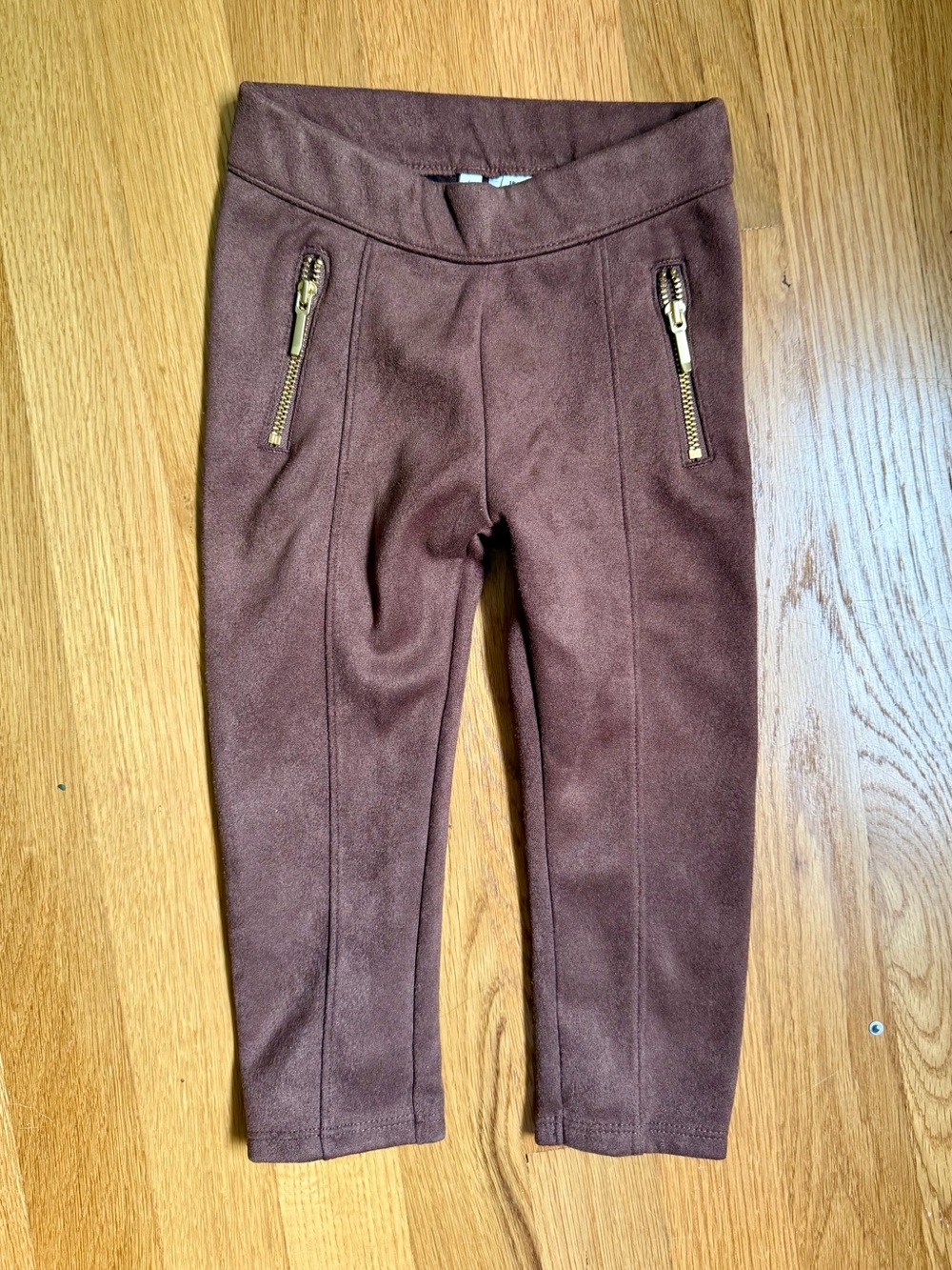 Janie and Jack Girls Faux Suede Brown Pants size 18-24 months